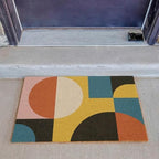 Funny Coir Doormat Simple Modern Abstract Geometric Front Door Mat Entryway Outdoor Mat with Heavy Duty Front Porch Welcome Mats Entry Natural Coconut Brown Mat Novelty Gift Doormat 23.7 x 15.7 inch - Image 4