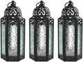 Vela Lanterns Decorative Indoor Moroccan Candle Holder, Clear, M, 3-Pack by VelaCandleLanterns