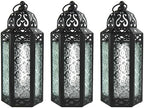 Vela Lanterns Decorative Indoor Moroccan Candle Holder, Clear, M, 3-Pack by VelaCandleLanterns