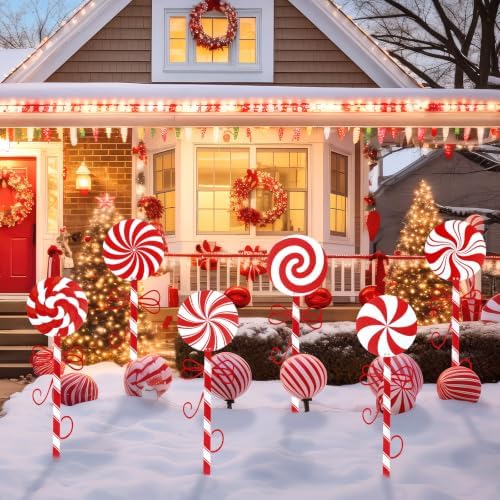 6 Pcs Christmas Outdoor Yard Stakes 17.4" Candy Cane Decor - Image 6