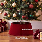 Skylety Red Velvet Christmas Tree Collar 24‘’ Tree Base Cover - Image 2