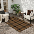 JTJ Easy Jute 3x6 Runner Rug, Brown & Black Plaid Farmhouse Runner for Kitchen, Hallway & Entryway, Washable Non Slip Low Pile Rug, Rustic Woven-Look Floor Mat for Mudroom, Bedroom & Living Room by JTJ