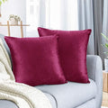 Nestl Throw Pillow Covers, Cozy Velvet Decorative Autumn Pillow Covers 22 x 22 Inches, Soft Solid Couch Pillow Covers for Sofa, Bed and Car, Set of 2 - Magenta by Nestl