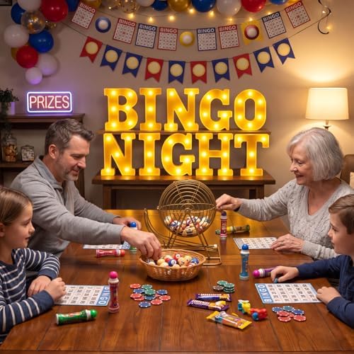 Honoson 10 Pcs Bingo Night Decorations Lights up Sign 6.42 Inch - Image 6