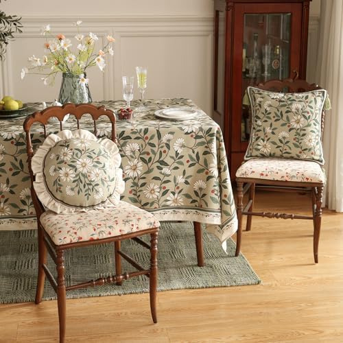 ISAENNE Vintage Linen Throw Pillow Cover,Set of 2,Diameter 16"-Brune C - Image 3