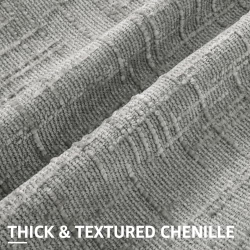 decorUhome Textured Chenille Throw Pillow Covers 26x26 Set of 2 Grey - Image 2