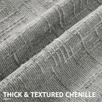 decorUhome Textured Chenille Throw Pillow Covers 24x24 Set of 2 Grey - Image 2