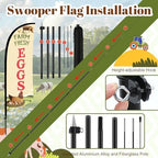 HunnmingRe 2 Set Feather Flag Kit, 8ft Advertising Swooper Flag Banner with Pole and Ground Stake for Business Restaurant Advertising Banner for Outside Ground (Eggs) - Image 2