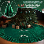 48 Inches Velvet Christmas Tree Skirt Decorations Green Luxury Xmas Fur Plush Skirts for Merry Christmas Party Rustic Vintage Holiday Home Winter - Image 4