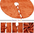 Sophia-Art Christmas Tree Skirt, Luxury Velvet Plush Skirt, Xmas Decoration Holiday Party Décor, Soft Velvet Home Décor Merry Christmas Party Christmas Tree Decorations (Brunt Orange,36 Inch) - Image 4
