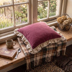 patdrea Vintage Red Linen Throw Pillow Covers,Set of 2,18"x18"-Kubum - Image 3
