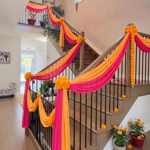 Tegeme Diwali Mehndi Decoration Artificial Marigold Garland Decor Set, Warm by Tegeme