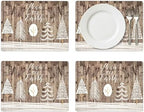 Pimpernel Wooden White Christmas Placemats - Set of 4 by Pimpernel
