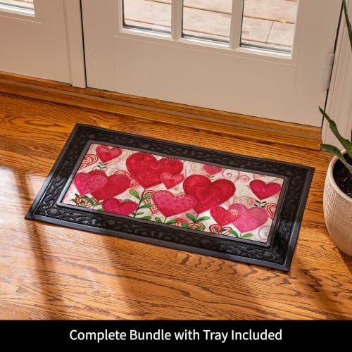 Evergreen Sassafras Spring Holiday Doormat Insert Bundle & Tray Set of 5, Interchangeable Entrance Door mats Indoor and Outdoor Welcome Mat 30 x 18 Tray Non Slip Backing Low Profile - Image 2