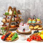 Havawish 5 Pcs Wood Dessert Display Set, Cupcake Stand Cake Tower Tray - Image 4