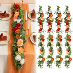 Aneco 4‑Pack 6 Ft Terracota Artificial Eucalyptus Orange Rose Garland Vine by Aneco