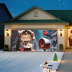 Christmas Garage Door Banner – North Pole Winter Scene with Red Bird, Mailbox & Snowy Decor, Large Waterproof Reusable Outdoor Holiday Mural for Home, Yard & Porch,16 x 7 ft / 4.8 x 2.1 m - Image 4