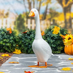 Evergreen 21" H Giddy the Goose Statue, Metal Porch Goose Indoor or Outdoor Decorative Figurine for Garden, Patio, Entryway Accent Yard Decor Animal Statue - Image 2