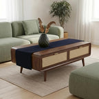 Solino Home 100% Pure Linen Dining Table Runner Navy Woven, Fete 14 x 60 in - Image 4