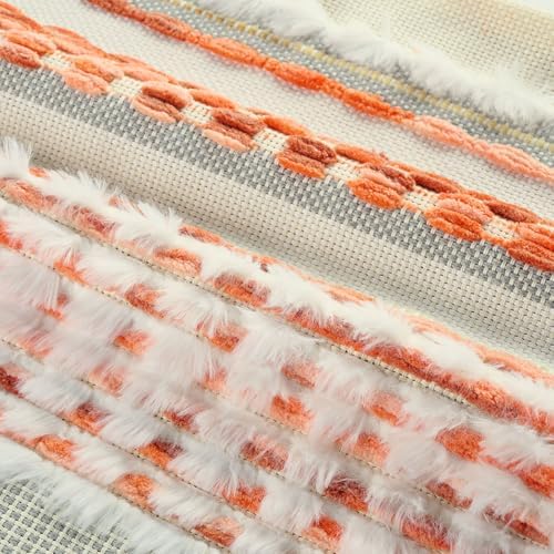 FUTEI 2 Pack Tufted Throw Pillow Covers Covers 50x50 cm,Orange - Image 2