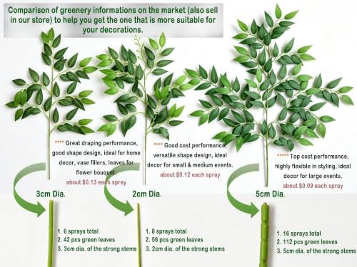 40pcs Italian Ruscus Greenery Garland 68cm Artificial Greenery Stems Home Decor - Image 4