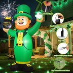 COMIN 7.2 FT St. Patricks Day Inflatables Irish Leprechaun Money Jar with Built-in LEDs for Indoor Party Garden Lawn Decor - Image 4