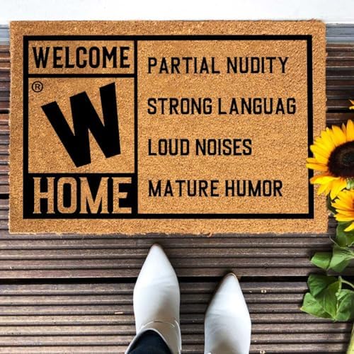 Funny Coir Doormats Home Movie Rating Welcome Front Porch Patio Decor Doormat For The Entrance Way Outside Personalized Rugs with Heavy-Duty Backing Non Slip Outdoor Mat Novelty Gift 23.6 x 15.7 inch - Image 4
