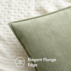 MIULEE Pack of 2 Sage Green Euro Shams Chenille Pillow Covers 26x26 Inch - Image 2