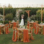 MDS Pack of 10 | Brunt Orange | 10ft Chiffon Table Runner 29x120 Inches Long Romantic Rustic Sheer Gauze Runner for Wedding Bridal Shower Birthday Banquets Engagement Spring Easter Boho Decorations - Image 2