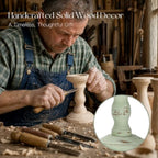 Candeldo Wood Candle Holder for Pillar, Sage Green Farmhouse Decor - Image 2