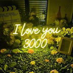 I Love You 3000 LED Neon Sign Transparent Acrylic Light Decor for Wedding Birthday Party Wall Home Bedroom Room Art Decoration with USB Light Modulator 5V - Image 3