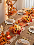 BLOSMON Fall Flowers Centerpieces for Wedding Table Decor, 6 Pcs, Orange - Image 2