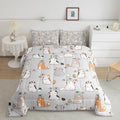 Erosebridal Cartoon Cat Duvet Insert Full for Kids Boys Girls, Cute Butterfly Print Quilt for Room Decor, Kawaii Animal Kitten Bedding Set Pet Theme Down Comforter, Luxury Soft Comforter Set, Grey by Erosebridal