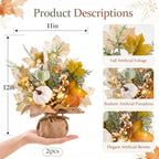 Fall Thanksgiving Table Decorations, Centerpieces for Tables, 2 Pack - Image 2