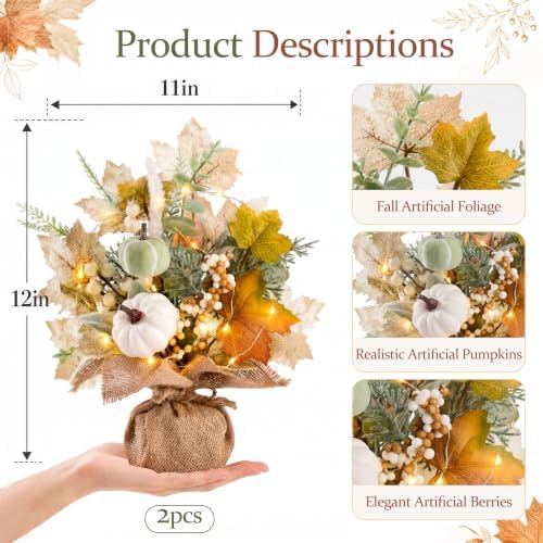 Fall Thanksgiving Table Decorations, Centerpieces for Tables, 2 Pack - Image 2