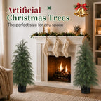 Grooy 3FT Artificial Cedar Topiary Trees, 2 Pack Fake Shrubs with Pot - Image 2