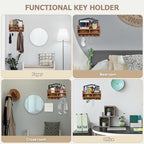 VIS'V Key Holder Wall Mount, Decorative Wood Mail and Key Organizer, Brown - Image 7