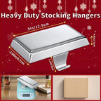 Oleitodh 8 Pack Metal Silver Christmas Stocking Holders for Mantle Heavy Duty Stocking Hangers Stocking Hook Christmas Ornaments for Counter Tables Window Fireplace Mantle Decoration - Image 2