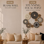 11-Piece (Retro) Boho Wall Basket Decor – Handmade Woven Wall Baskets, Bohemian Farmhouse Wall Art, Rustic Hanging Basket Set for Living Room, Bedroom & Kitchen Summer decoration - Image 2