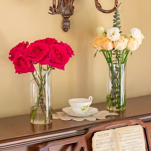 7pcs Glass Cylinder Vases for Centerpieces - 8 Inch Tall Glass Vases for Flower, Clear Flower Vase Bulk Floating Candle Vase for Table Centerpiece Wedding Home Décor - Image 4