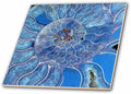 3dRose Blue Seashell-Mother-of-Pearl Closeup 12 Inch Ceramic Tile by 3dRose