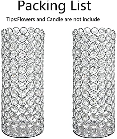 2 Pcs Crystal Candle Holder, 10.4" Tall Vintage Hurricane Candle Holder - Image 6