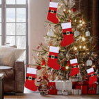 24 Pack Felt Christmas Stockings with Buckle, 19 Inches Red and White Christmas Stockings Hanging Ornaments, White Cuff with Buckle Christmas Stocking for Family Christmas Holiday Decorations - Image 7