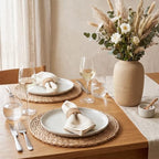 Set of 24 Round Woven Placemats 12" Rattan Placemats - Image 5