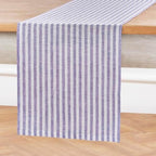 Solino Home 100% Linen Table Runner, 14 x 72 in, Violet and White Striped - Image 2