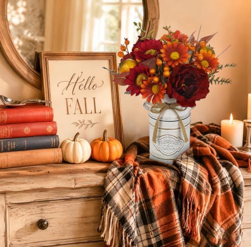 Fall Centerpieces for Tables Fall Flowers in Vase Fall Floral Arrangement - Image 4