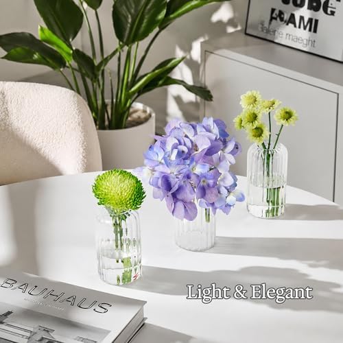 Glass Bud Vases Set of 20, 4.7 Inch Clear Ribbed Bud Vases for Centerpieces - Image 7