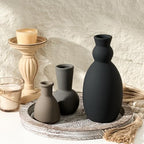Ceramic Vase Set of 3, Nordic Minimalist Multicolor Vases Home Decor, Rustic Farmhouse Decor Pottery Vases for Bouquet Pampas Grass Dried Fresh Flowers, Living Room, Kitchen, Entryway Mantel, Bedroom - Image 4