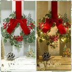 Hoteam 4 Pcs 9 Inch Mini Christmas Wreaths for Cabinets Small Xmas Wreath - Image 5