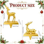 Stocking Holders for Mantel Unique Gold Christmas Stocking Hangers Set of 4 - Image 4